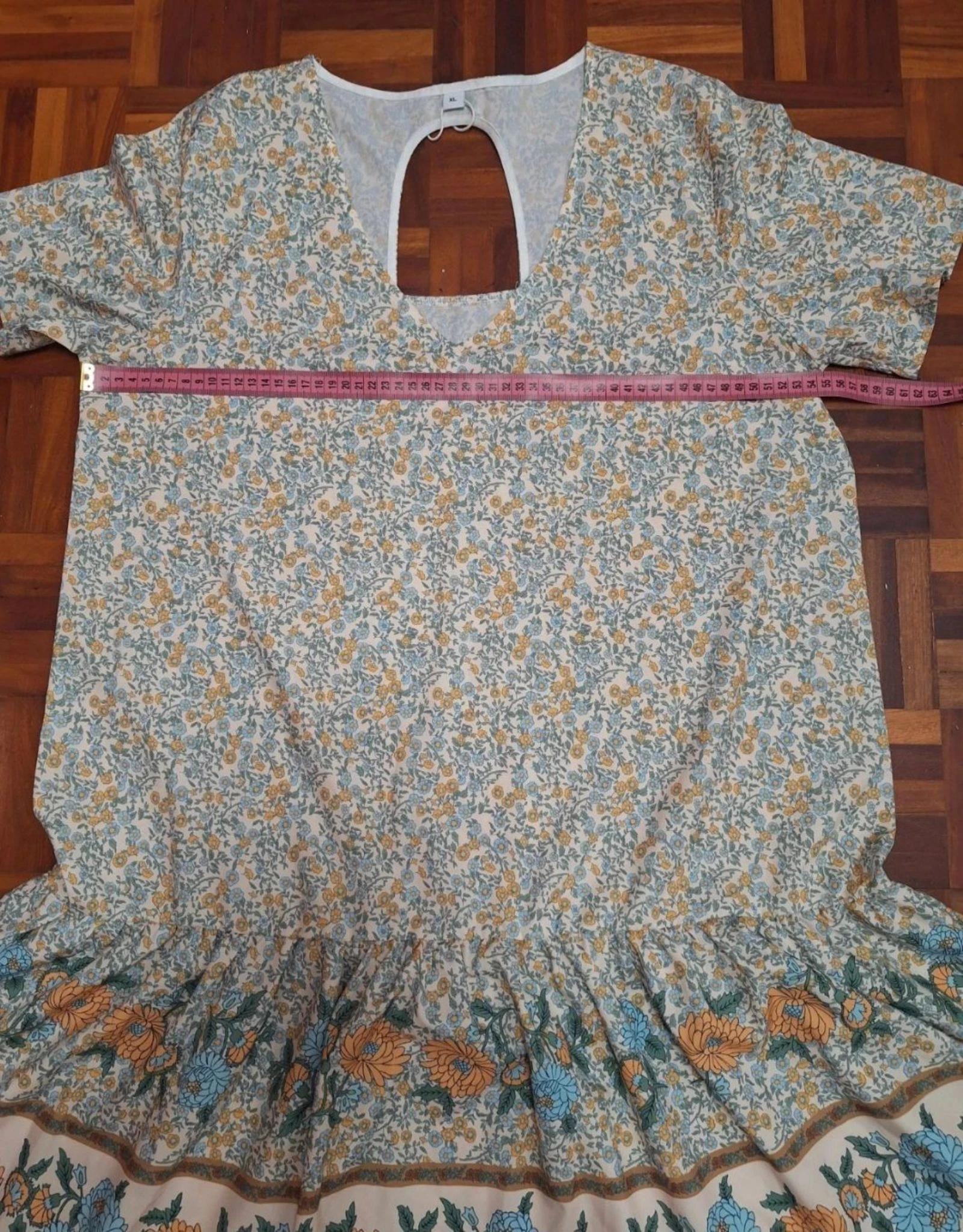 Vestido boho floral espalda abierta volante verano – photo 2